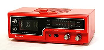 【中古】(未使用品) HITACHI 日立 KC-526D 赤 パタパタ時計付FM AMラジオ