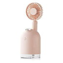 【中古】 Qurra (Anemo Misty mini) 4WAY 送風 加湿器 扇風機 充電式 卓上 小型 デスク 50ml h USB充電 LED 分離 ハンディファン 持ち運び ピンク