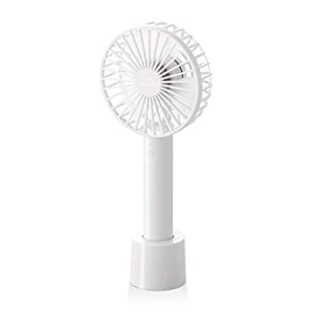 【中古】 エレコム USB扇風機 大風量 ハンディ 充電用卓上スタンド付 ホワイト FAN-U205WH