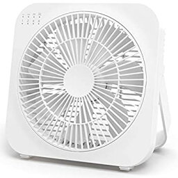 【中古】 トップランド 卓上扇風機 どこでもFAN DCモーター搭載 ボックスタイプ 2電源対応 (AC USB) ｢スマホの充電もできる｣ 静音 省エネ ホワイト SF-D