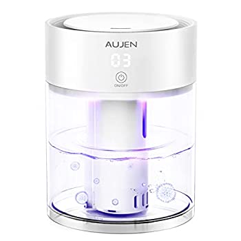 【中古】 UVランプ 強力除菌 Aujen 3L加湿器 強力除菌 卓上加湿器 超音波加湿器 3L大容量 最大30時間連続稼働 UVランプ 上から注水タイプ