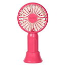 【中古】 PRISMATE (プリズメイト) 充電式ウルトラミニ静音ハンディファン スタンド&ネックストラップ付 PR-F048 (PK (ピンク) )
