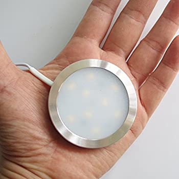 【中古】 スリムLEDパネルDC 12?V 3?Wアルミニウム正方形ダウンライトスポットライト電球のキャビネットgradevinワードローブ本棚キッチン(white-square)