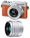 【中古】 パナソニック ミラーレス一眼カメラ ルミックス GF10 ダブルレンズキット 標準ズームレンズ 単焦点レンズ付属 オレンジ DC-GF10W-D