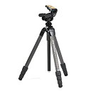 【中古】 SLIK カーボン三脚 カーボンマスター 934 4段 ナットロック式 32mmパイプ径 高精度3ウェイ雲台 109571