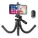 【中古】 スマホ 三脚 くねくね どこでも固定可能 3way雲台 スマホスタンド 三脚 耐荷重1kg iPhone iPad タブレット固定 リモコン付き 軽量...
