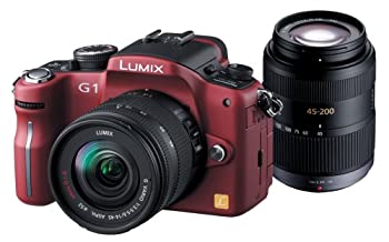 【中古】 パナソニック デジタル一眼カメラ LUMIX (ルミックス) G1 Wレンズキット コンフォートレッド DMC-G1W-R
