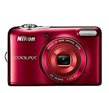 【中古】 Nikon ニコン COOLPIX L30 20.1MPデジタルカメラ 5倍ズームNIKKORレンズと720p HDビデオ (レッド) (メーカー生産終了)