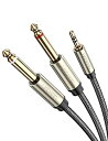 【中古】 UGREEN オーディオケーブル 3.5mm to 6.35mm 変換ステレオミニプラグ 2分配 trs ケーブル オス-オス HIFI ナイロン編組...