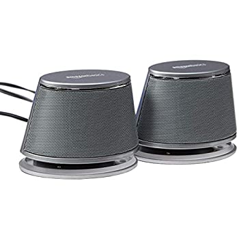 【中古】 Amazonベーシック ダイナミックサウンドスピーカー USB接続 PC コンピュータ シルバー 1セットのサムネイル