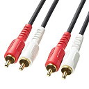 【中古】 サンワサプライ オーディオケーブル 1.0m ブラック KM-A4-10K2(2)