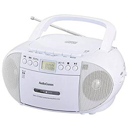 【中古】 オーム電機 AudioComm CDラジオカセットレコーダー ホワイト RCD-570Z-W 03-0772 OHM 幅230×高さ117×奥行210mm