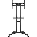 【中古】 1homefurnit テレビスタンド 移動式 テレビ台用 32-70インチLCD LEDに対応 負荷重40Kg スイベル 高さ調整可能 棚板付きディスプレイスタンド
