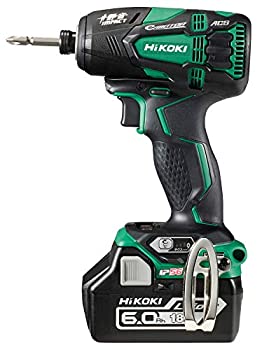 【中古】(未使用品) HiKOKI ハイコーキ 日立工機 18V コードレス静音インパクトドライバー 充電式 6.0Ahリチウムイオン電池 急速充電器 予備電池 ケース付 WHP