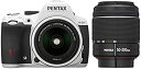 【中古】 RICOH リコー デジタル一眼レフ PENTAX K-50 DAL18-55mmWR・DAL50-200mmWRダブルズームキット ホワイト K-50 WZOOM KIT WHITE 10952