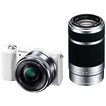 【中古】 ソニー ミラーレス一眼 α5100 ダブルズームキット E PZ 16-50mm F3.5-5.6 OSS + E 55-210mm F4.5-6.3 OSS ホワイト ILCE-5100Y