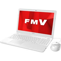 【中古】 富士通 15.6型ノートパソコン FMV LIFEBOOK AH42 D1 プレミアムホワイト Celeron メモリ 4GB HDD 1TB FMVA42D1W