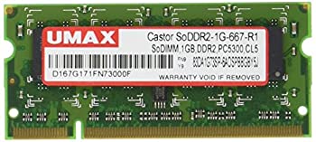 【中古】 UMAX SO-DIMM 1GB DDR2-667 1Gbit Castor SoDDR2-1G-667-R1