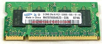 【中古】 サムスン 512MB Pc2-5300s-555-12-a3 Kr M470t6554cz3-ce6