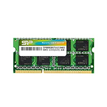 【中古】 シリコンパワー ノートPC用メモリ 204Pin SO-DIMM DDR3-1333 PC3-10600 8GB SP008GBSTU133N02