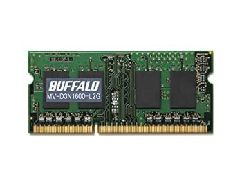 【中古】 BUFFALO バッファロー PC3L-12800対応 DDR3 SDRAM S.O.DIMM 2GB MV-D3N1600-L2G