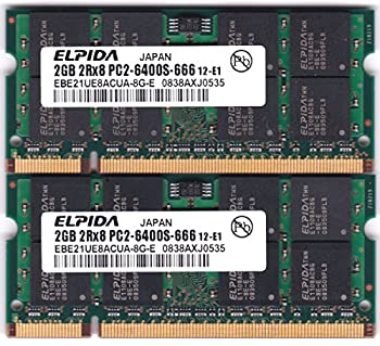 yÁz {ELPIDAА4GBp[Zbg A2/N800-2GX2݊i PC2-6400 800MHz 200Pinp DDR2 S.ODIMM 2g for Mac