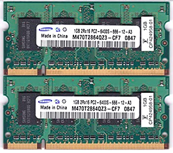 【中古】 【2枚セット】ノートPC用メモリ 1GB 2Rx16 PC2-6400S-666-12-A3 1