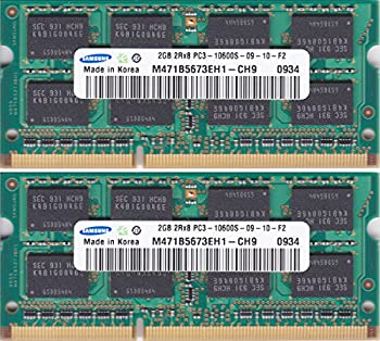 【中古】 SAMSUNG PC3-10600S (DDR3-1333) 2GB x 2枚組み 合計4GB SO-DIMM 204pin ノートパソコン用メモリ