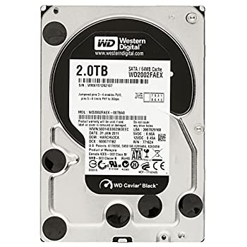 【中古】 Western Digital CaviarBlack 3.5inch 7200rpm 2.0TB 64MB SATA 6.0Gbps WD2002FAEX