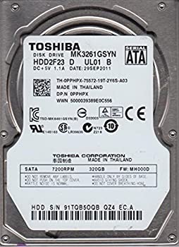 【中古】 MK3261GSYN MH000D HDD2F23 D UL01 B 東芝 320GB SATA 2.5 ハードドライブ