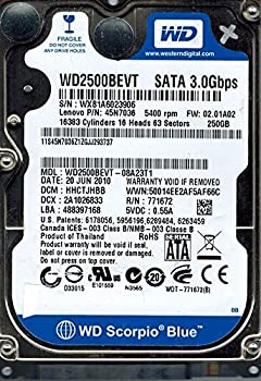 yÁz Western Digital wd2500bevt-08?a23t1?250?GB DCM hhctjhbb