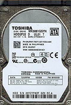 【中古】 TOSHIBA mk5061gsyn 500?GB hdd2?F22?D ul01?T F / W mh000d