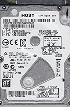 【中古】 hts545050?a7e660 PN 0j42405 MLC da6513 Hitachi 500?GB SATA 2.5ハードドライブ