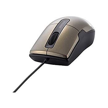 【中古】 BUFFALO バッファロー 有線BlueLEDマウス 静音/3ボタン/Mサイズ ブラウン BSMBU26SMBW