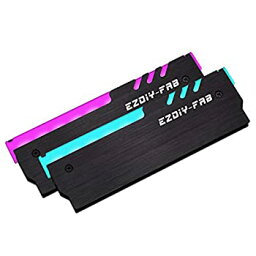 【中古】 EZDIY-FAB 12V RGB RAM 冷却 メモリヒートシンク 12V RGB LED機能- 黒い 2本1セット (オーラシンク Aura Sync)