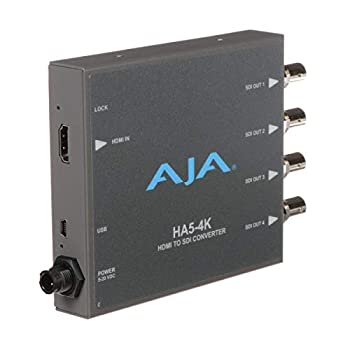 【メーカー名】AJA【メーカー型番】HA5-4K【ブランド名】AJA掲載画像は全てイメージです。実際の商品とは色味等異なる場合がございますのでご了承ください。【 ご注文からお届けまで 】・ご注文　：ご注文は24時間受け付けております。・注文確認：当店より注文確認メールを送信いたします。・入金確認：ご決済の承認が完了した翌日よりお届けまで2〜7営業日前後となります。　※海外在庫品の場合は2〜4週間程度かかる場合がございます。　※納期に変更が生じた際は別途メールにてご確認メールをお送りさせて頂きます。　※お急ぎの場合は事前にお問い合わせください。・商品発送：出荷後に配送業者と追跡番号等をメールにてご案内致します。　※離島、北海道、九州、沖縄は遅れる場合がございます。予めご了承下さい。　※ご注文後、当店よりご注文内容についてご確認のメールをする場合がございます。期日までにご返信が無い場合キャンセルとさせて頂く場合がございますので予めご了承下さい。【 在庫切れについて 】他モールとの併売品の為、在庫反映が遅れてしまう場合がございます。完売の際はメールにてご連絡させて頂きますのでご了承ください。【 初期不良のご対応について 】・商品が到着致しましたらなるべくお早めに商品のご確認をお願いいたします。・当店では初期不良があった場合に限り、商品到着から7日間はご返品及びご交換を承ります。初期不良の場合はご購入履歴の「ショップへ問い合わせ」より不具合の内容をご連絡ください。・代替品がある場合はご交換にて対応させていただきますが、代替品のご用意ができない場合はご返品及びご注文キャンセル（ご返金）とさせて頂きますので予めご了承ください。【 中古品ついて 】中古品のため画像の通りではございません。また、中古という特性上、使用や動作に影響の無い程度の使用感、経年劣化、キズや汚れ等がある場合がございますのでご了承の上お買い求めくださいませ。◆ 付属品について商品タイトルに記載がない場合がありますので、ご不明な場合はメッセージにてお問い合わせください。商品名に『付属』『特典』『○○付き』等の記載があっても特典など付属品が無い場合もございます。ダウンロードコードは付属していても使用及び保証はできません。中古品につきましては基本的に動作に必要な付属品はございますが、説明書・外箱・ドライバーインストール用のCD-ROM等は付属しておりません。◆ ゲームソフトのご注意点・商品名に「輸入版 / 海外版 / IMPORT」と記載されている海外版ゲームソフトの一部は日本版のゲーム機では動作しません。お持ちのゲーム機のバージョンなど対応可否をお調べの上、動作の有無をご確認ください。尚、輸入版ゲームについてはメーカーサポートの対象外となります。◆ DVD・Blu-rayのご注意点・商品名に「輸入版 / 海外版 / IMPORT」と記載されている海外版DVD・Blu-rayにつきましては映像方式の違いの為、一般的な国内向けプレイヤーにて再生できません。ご覧になる際はディスクの「リージョンコード」と「映像方式(DVDのみ)」に再生機器側が対応している必要があります。パソコンでは映像方式は関係ないため、リージョンコードさえ合致していれば映像方式を気にすることなく視聴可能です。・商品名に「レンタル落ち 」と記載されている商品につきましてはディスクやジャケットに管理シール（値札・セキュリティータグ・バーコード等含みます）が貼付されています。ディスクの再生に支障の無い程度の傷やジャケットに傷み（色褪せ・破れ・汚れ・濡れ痕等）が見られる場合があります。予めご了承ください。◆ トレーディングカードのご注意点トレーディングカードはプレイ用です。中古買取り品の為、細かなキズ・白欠け・多少の使用感がございますのでご了承下さいませ。再録などで型番が違う場合がございます。違った場合でも事前連絡等は致しておりませんので、型番を気にされる方はご遠慮ください。