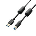 【中古】 エレコム オーディオ USBケーブル USB3.0 A-B フェライトコア付 ノイズ低減 1m DH-AB3F10BK