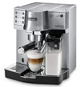 【中古】 DeLonghi デロンギ エスプレッソ カプチーノメーカー ミルク泡立て自動 EC860M シルバー×ブラック 4カップ以下