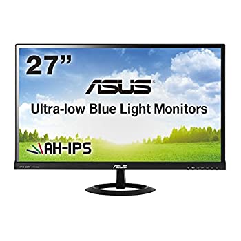 【中古】 ASUS 27型フルHDディスプレイ AH-IPS 広視野角178° ブルーライト低減 HDMI×2 D-sub×1 スピーカー内蔵 ブラック