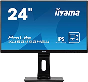 【中古】 iiyama モニター ディスプレイ XUB2492HSU-B1 (23.8インチ フルHD IPS フレームレス DisplayPort HDMI D-sub 昇降 ピボット )