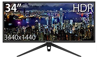 【中古】 JN-VG34100UWQHDR 34インチ HDR対応ウルトラワイド液晶ディスプレイ HDCP2.2 HDMI2.0 FreeSync