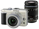 【中古】 OLYMPUS オリンパス ミラーレス一眼 PEN E-PL1ダブルズームキット シャンパンゴールド E-PL1 TLMK GLD(2)
