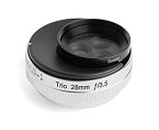 【中古】 Lensbaby 単焦点レンズ Trio 28 28mm F3.5 フジフイルム Xマウント Sweet Velvet twist切替式 マニュアルフォーカス シルバー