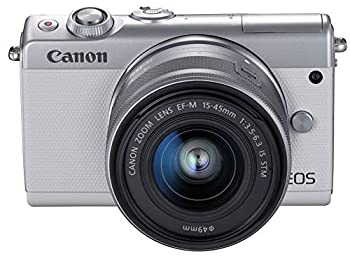 【中古】(未使用品) Canon キャノン ミラーレス一眼カメラ EOS M100 EF-M15-45 IS STM レンズキット (ホワイト) EOSM100WH1545ISSTMLK