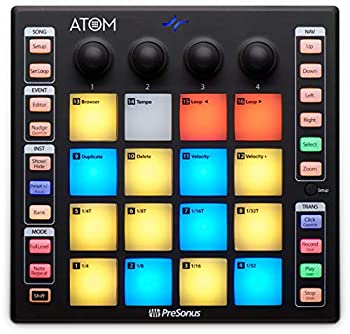 【中古】 PreSonus ATOM パッド コントローラー フルサイズ ベロシティ プレッシャーセンシティブRGB LEDパッド16系統 Studio One Artistバンドル