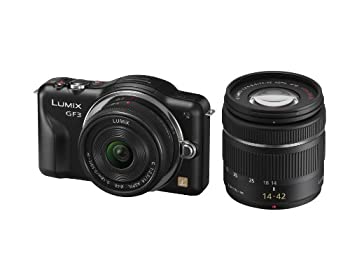 【中古】(未使用品) パナソニック ミラーレス一眼カメラ LUMIX GF3 ダブルレンズキット エスプリブラック DMC-GF3W-K