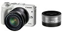 【中古】 Canon キャノン ミラーレス一眼カメラ EOS M3 ダブルレンズキット (ホワイト) EF-M18-55mm F3.5-5.6 IS STM EF-M22mm F2 STM 付属 EOSM3WH-WLK