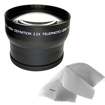 【中古】(未使用品) 2.2X 高望遠レンズ (67mm) for Fujifilm FinePix s200exr + Nwv Directマイクロファイバークリーニングクロス