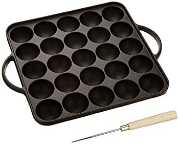 【中古】 池永鉄工 たこ焼き器 25穴 ブラック プレート 鉄鋳物 ピン付き