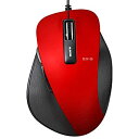 【中古】 エレコム マウス 有線 Lサイズ 5ボタン (戻る 進むボタン) BlueLED 握りの極み レッド M-XGL10UBRD